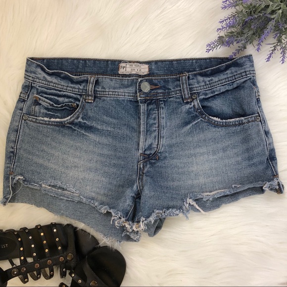 Free People Pants - Free People distressed denim cut off shorts
